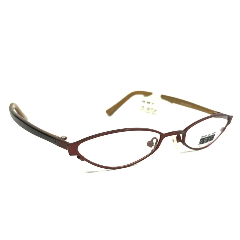 ogi Petite Eyeglasses Frames 9018 COL. 61 Brown Gold Cat Eye Full Rim 50-19-135